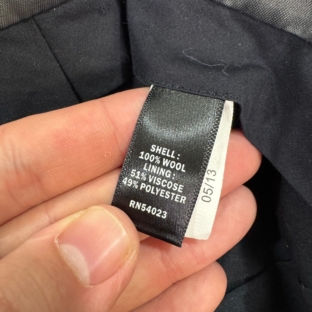 Banana Republic Mens 34x32 Suit Pants Charcoal Gray Plaid Flat Front Wool EUC - Picture 7 of 12